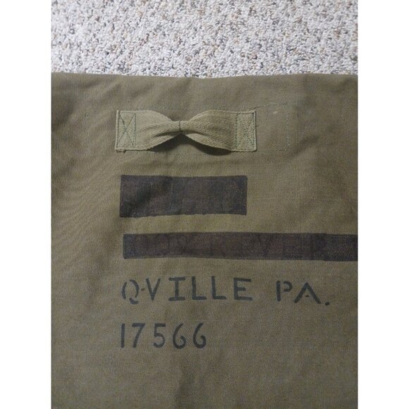 Vintage US Military  Canvas Duffle Duffel Bag Olive Green!!! - Picture 2 of 11